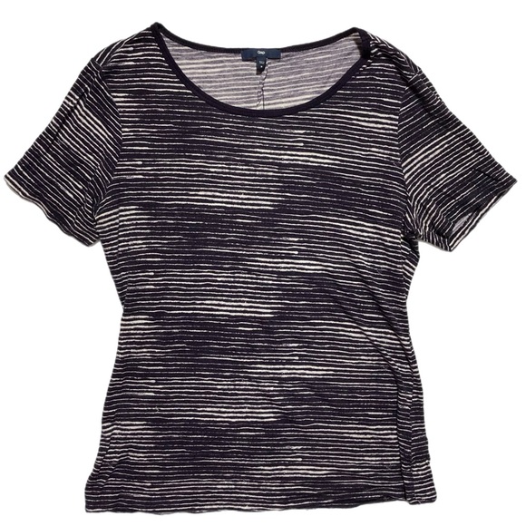 GAP M Boatneck Tee distressed stripe stretchy 8644 - Picture 1 of 6